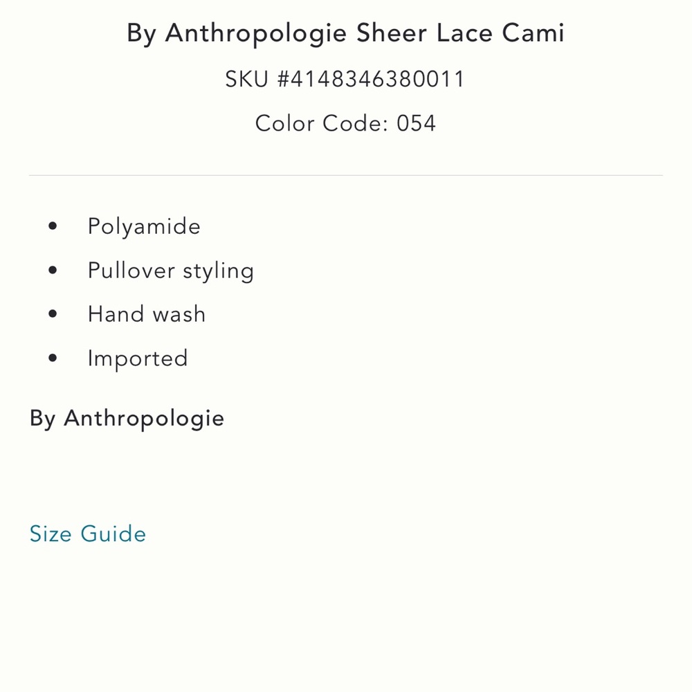Anthro Lace Cami - Picture 5 of 11